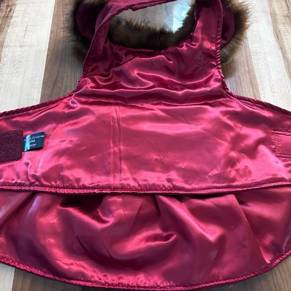 Doggie Design Wool Fur Trimmed Dog Harness Coat - Picture 4 of 5